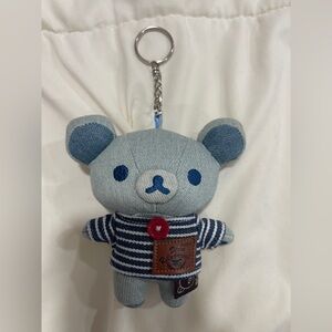 Rilakuma Denim Keychain Plush 3-4”
